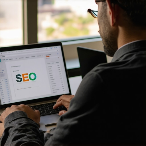 Business owner reviewing Google Maps rankings and local SEO metrics