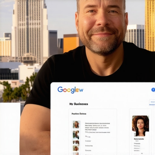 Business owner optimizing Google My Business profile in Las Vegas