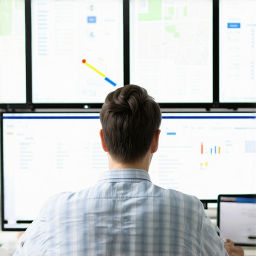 A person reviewing SEO analytics on screens to maintain top Google Maps rankings in Vegas.