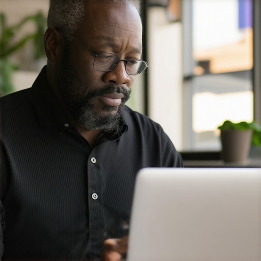 Nevada small business owner editing Google My Business listing on laptop