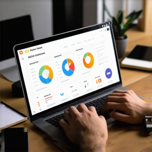 Person analyzing local SEO performance with tools like BrightLocal and Moz Local on a laptop screen