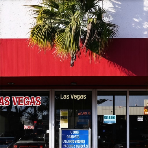 Front view of a Las Vegas business storefront optimized for Google Maps