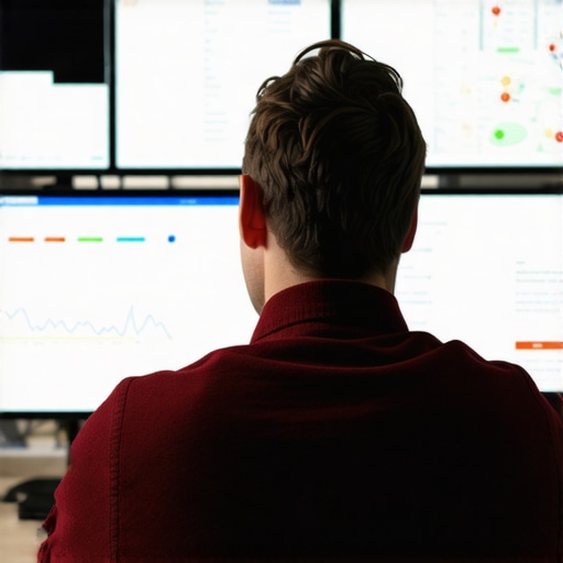 A person analyzing multiple screens showing Google Maps rankings and SEO analytics.