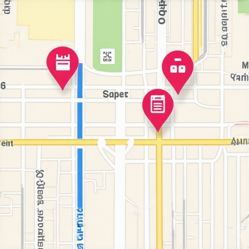 Map of Las Vegas showing local business distribution and SEO markers