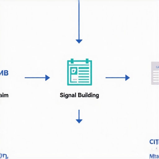 Diagram illustrating steps for optimizing local SEO in Las Vegas, including GMB, citations, content.