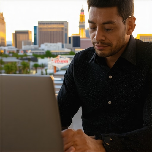 Businessman analyzing local SEO metrics for Las Vegas